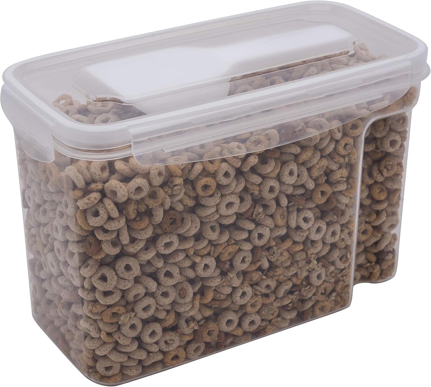 Space-Efficient 5.3L Clear Cereal Container with Scooper – Keeps Food Fresh