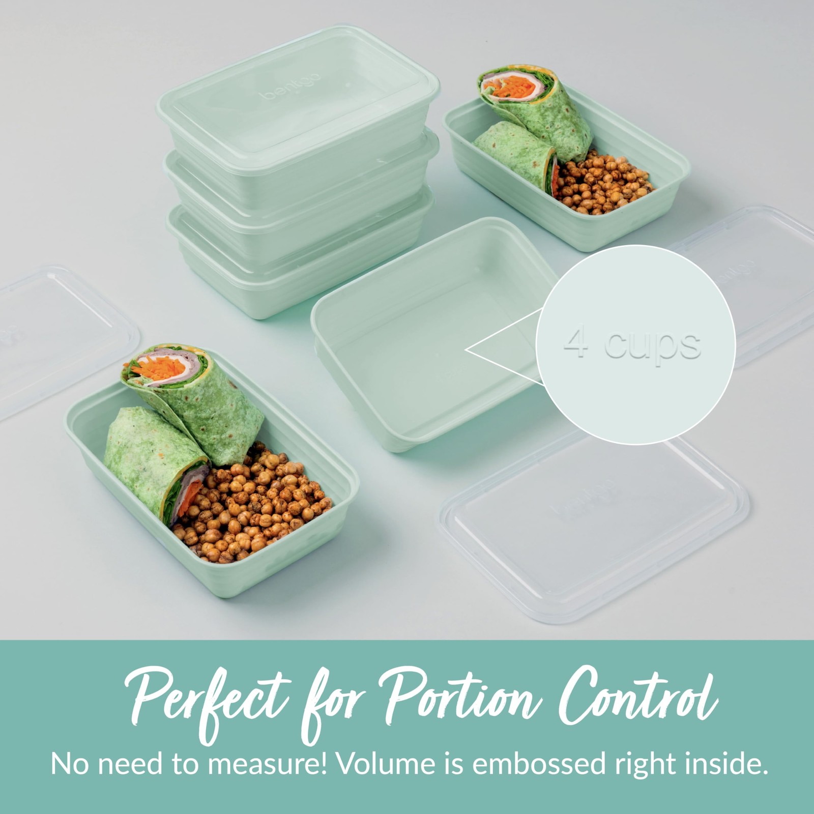 Prep – 20-Piece 1-Compartment Reusable Meal Prep Containers with Lids, PFAS &…