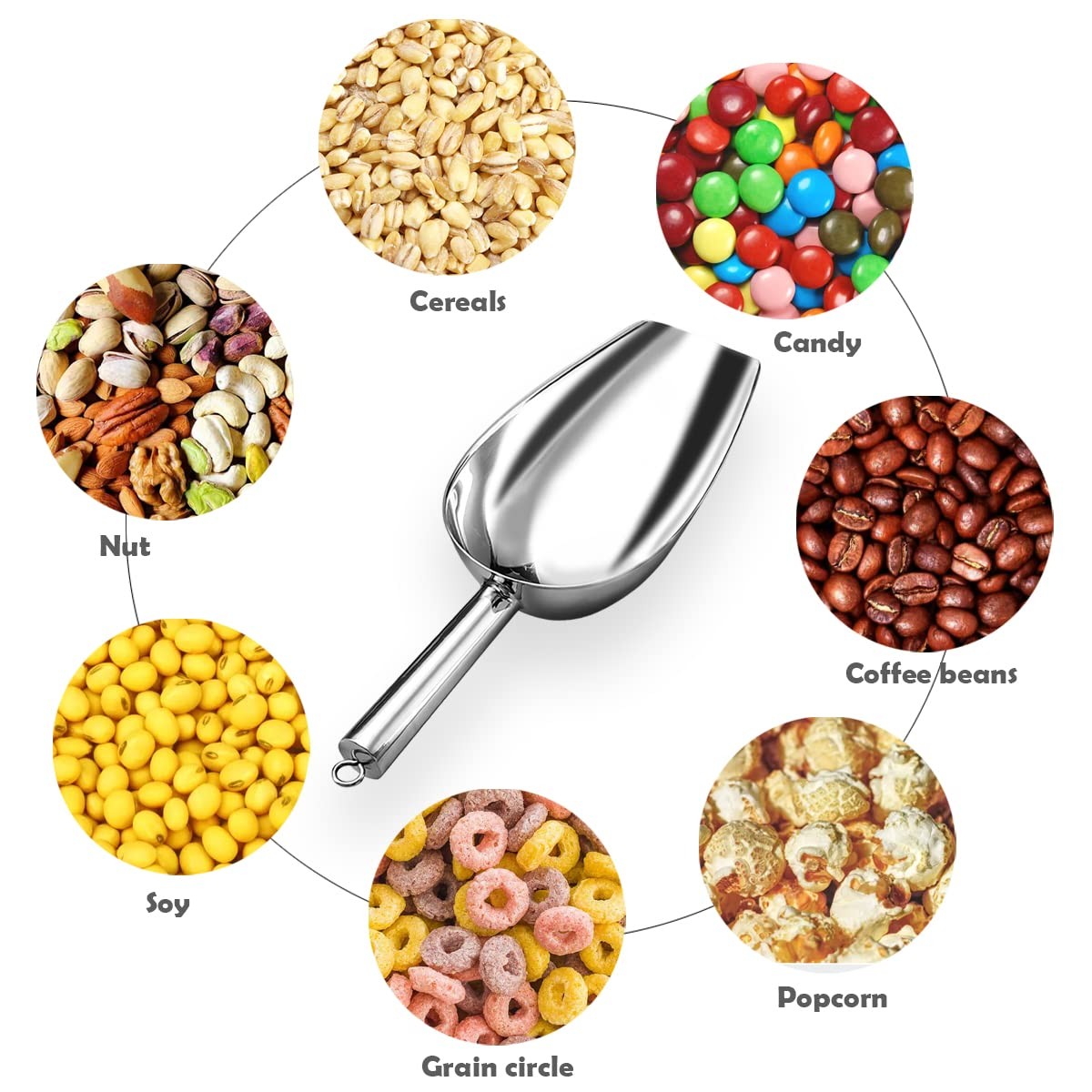 6oz Metal Ice Scoop,Kitchen Ice Scooper for Ice Maker,Small Food Scoops for Part