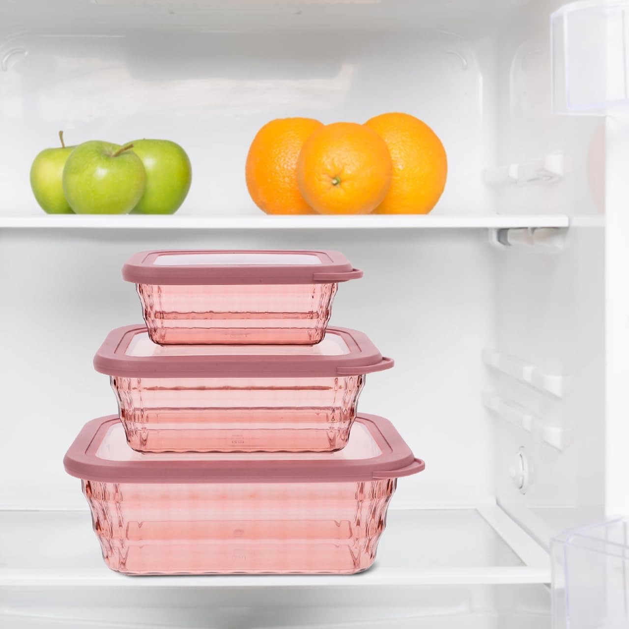 3-Piece Food Storage Containers Set 9.44X6.69X3.54In Clear Kitchen Food Holde…