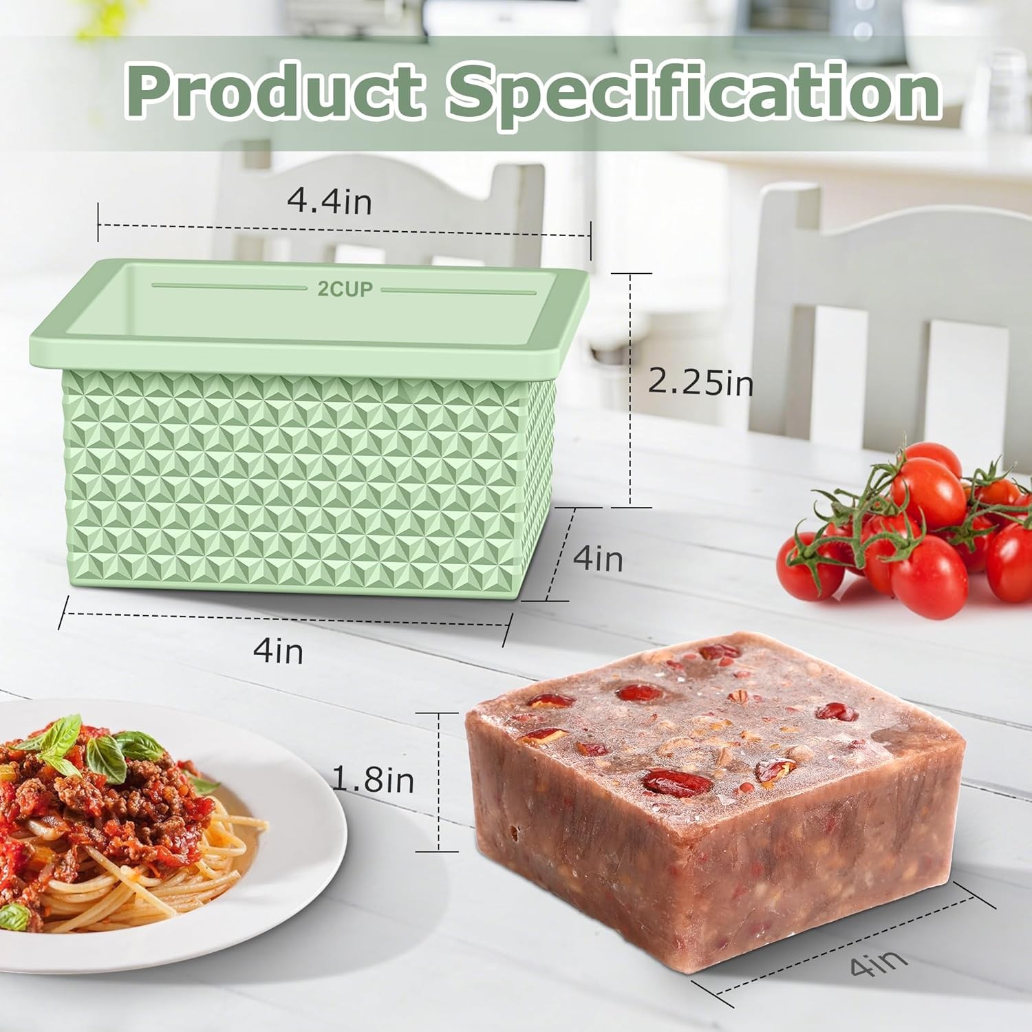 6 Pack-Silicone Freezer Tray with Lid-Stackable Soup Freezer Container Molds,2-C