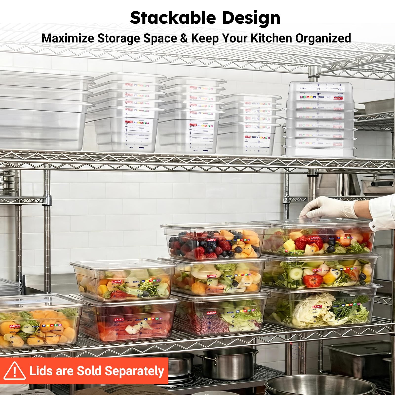 6-Pack 1/3 Size 6″ Deep Polycarbonate Food Pans, NSF Commercial Clear Food Pr…