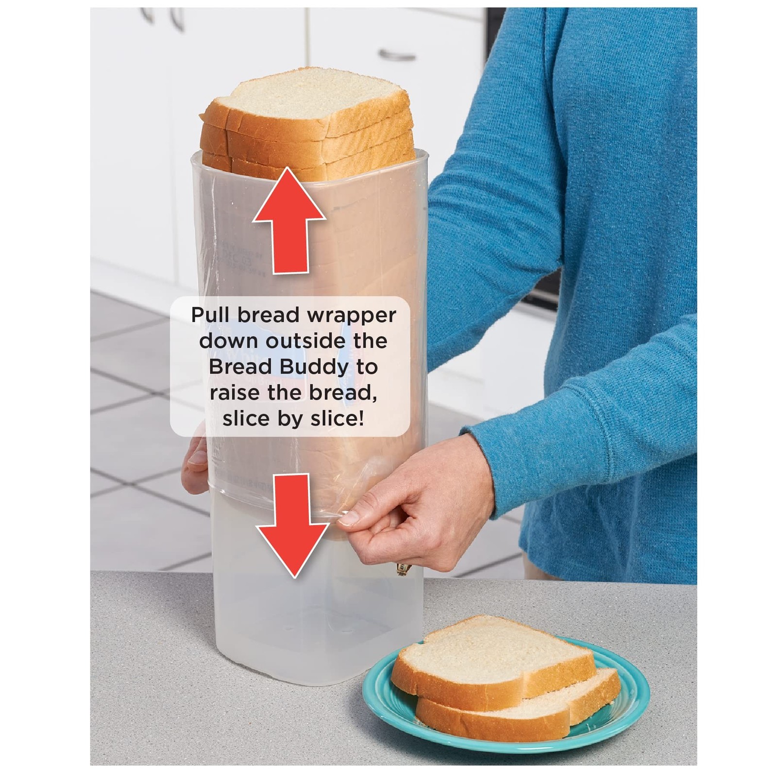 Buddeez Bread Buddy Bread Box – Fresh Bread Storage Container, Plastic Sandwi…