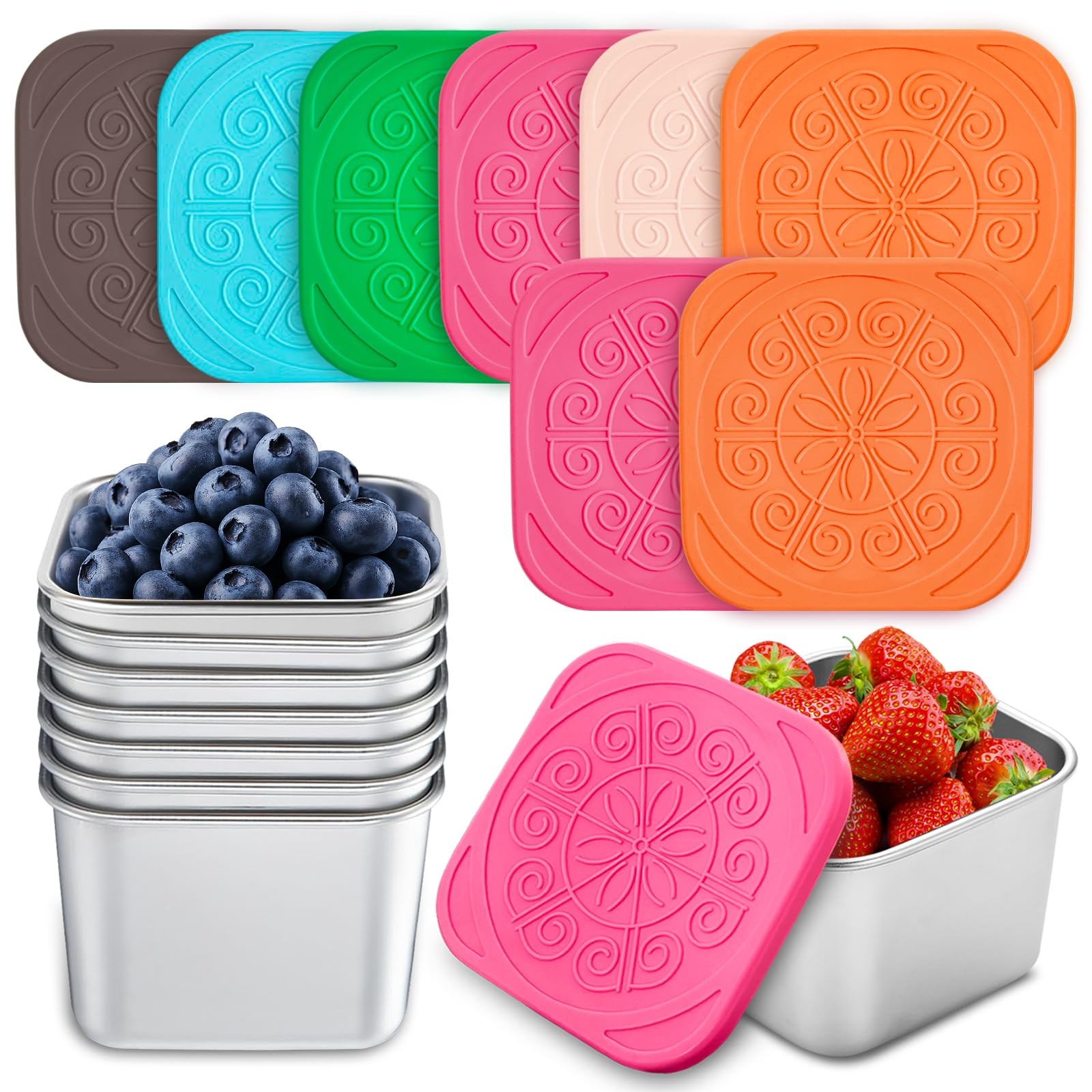 YIWSKJ 8 Pack Stainless Steel Small 2 inches (L) x 1 inch (H), Multicolor