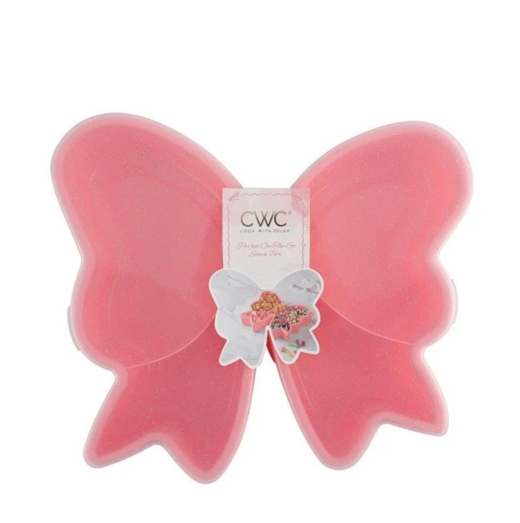 Cook With Color Large Sparkle Bow Snack Box Food Storage Container Valentine