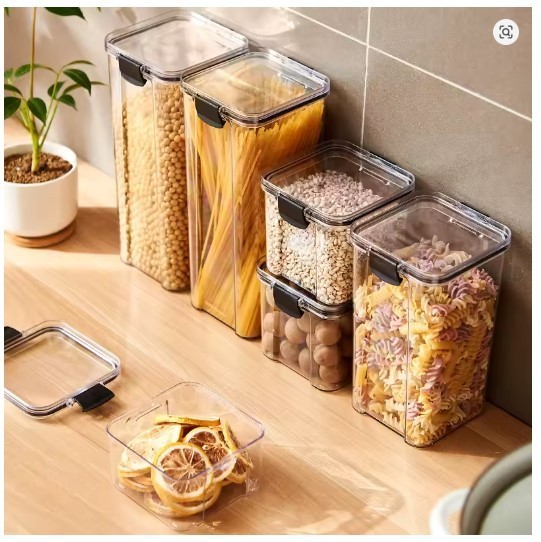 Airtight Food Storage Container Kitchen Pantry Organizer BPA Free Clear Jar