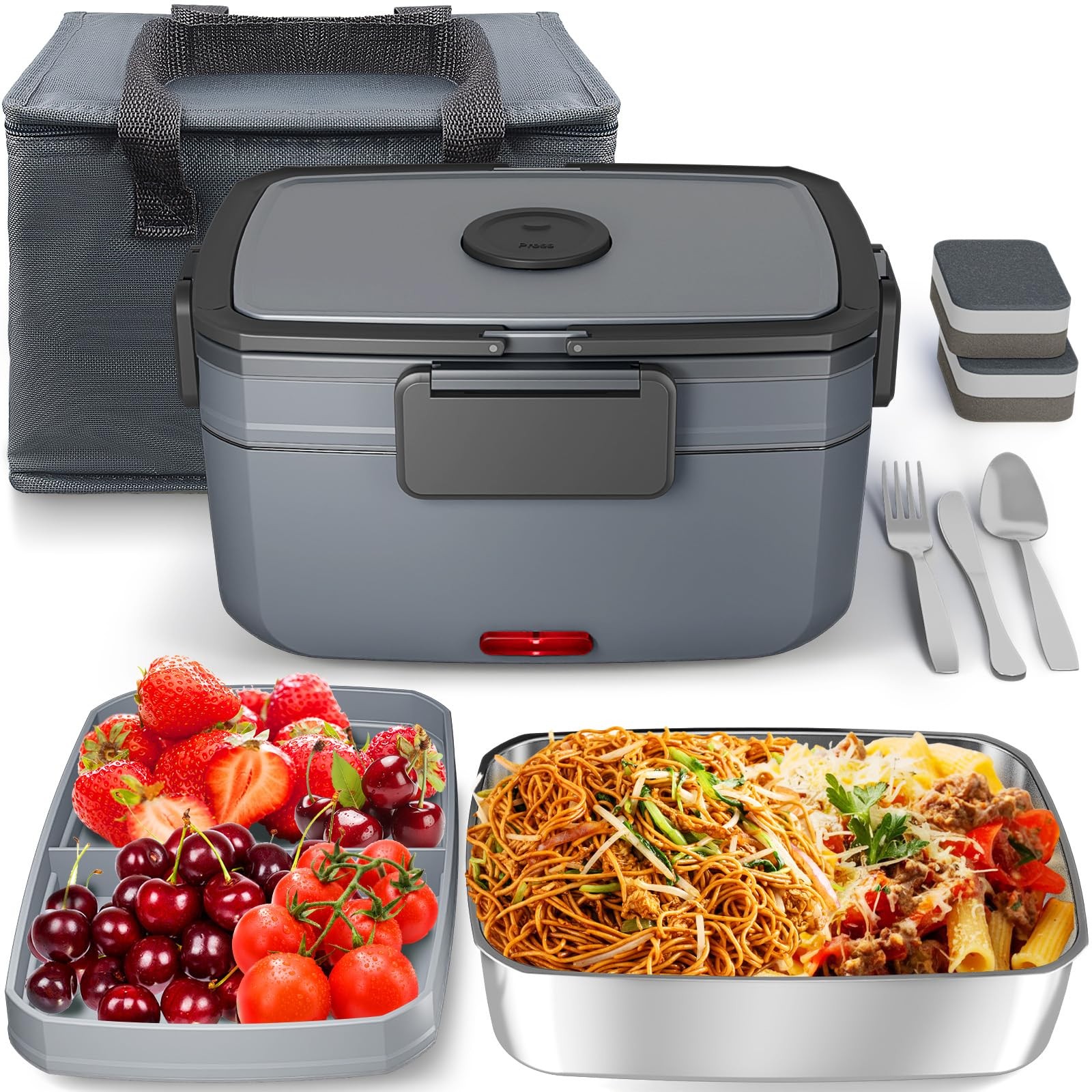 Sitlais 3L Electric Heated Lunch Box for Men | Portable Double Layer Food Warmer