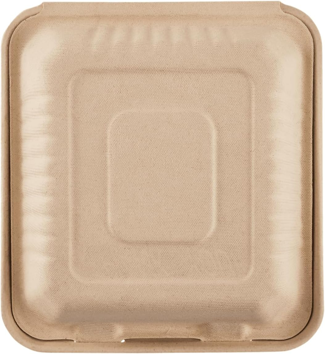 Clamshell Take Out Food Containers [9″X9″, 200 Ct ] 3 Compartments | to Go Conta