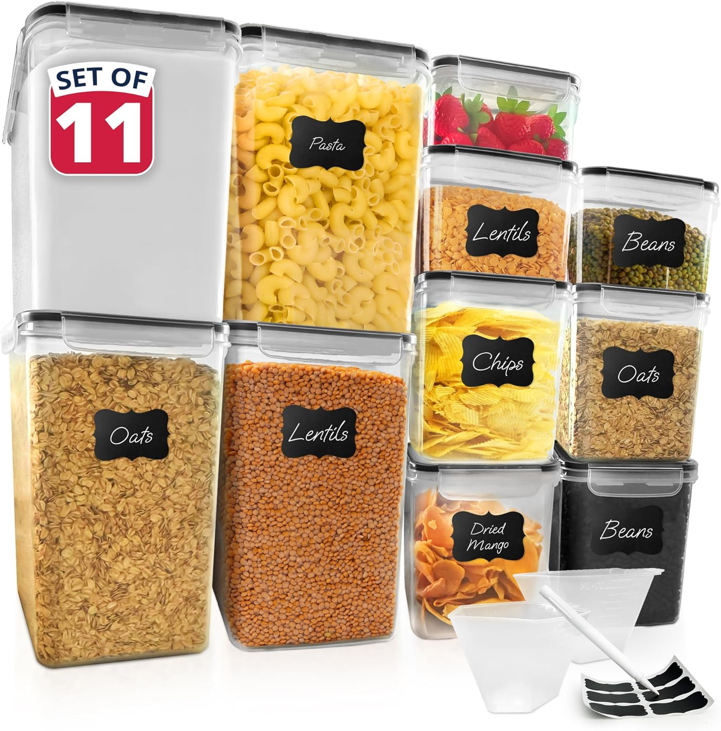 Airtight Food Storage Containers with Lids (11 Sets) | Kitchen Organizers and St