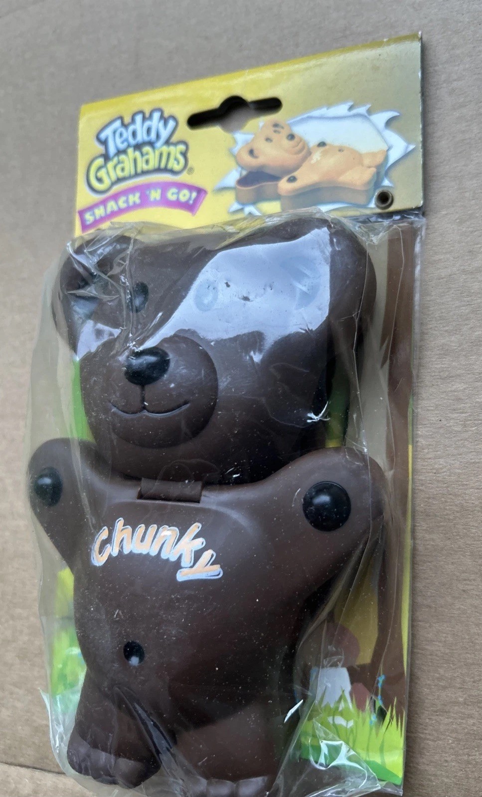 Teddy Grahams Flip Top Dark Brown Chunky Snack Container Vintage 1999 New Sealed