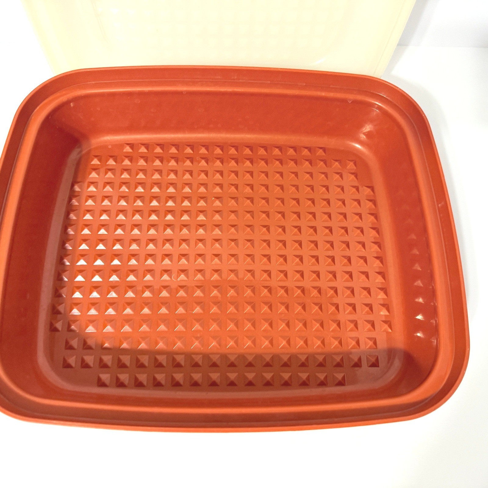 Vintage Tupperware Season-Serve Large Marinade Container Paprika Orange 1294