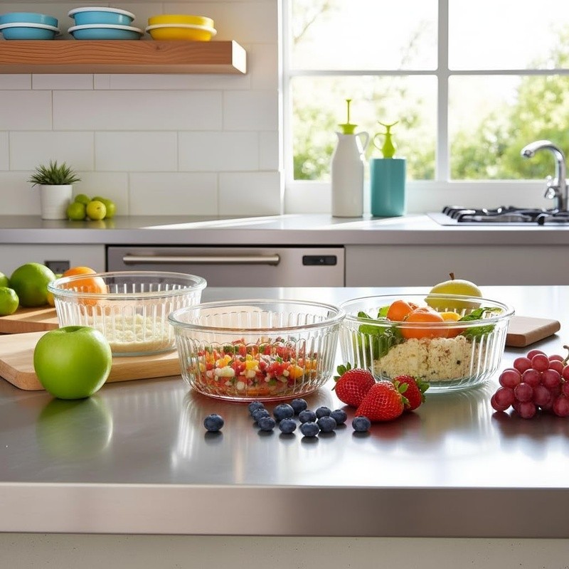 Borosilicate Glass Food Storage Containers Airtight Leakproof Microwave Safe Set