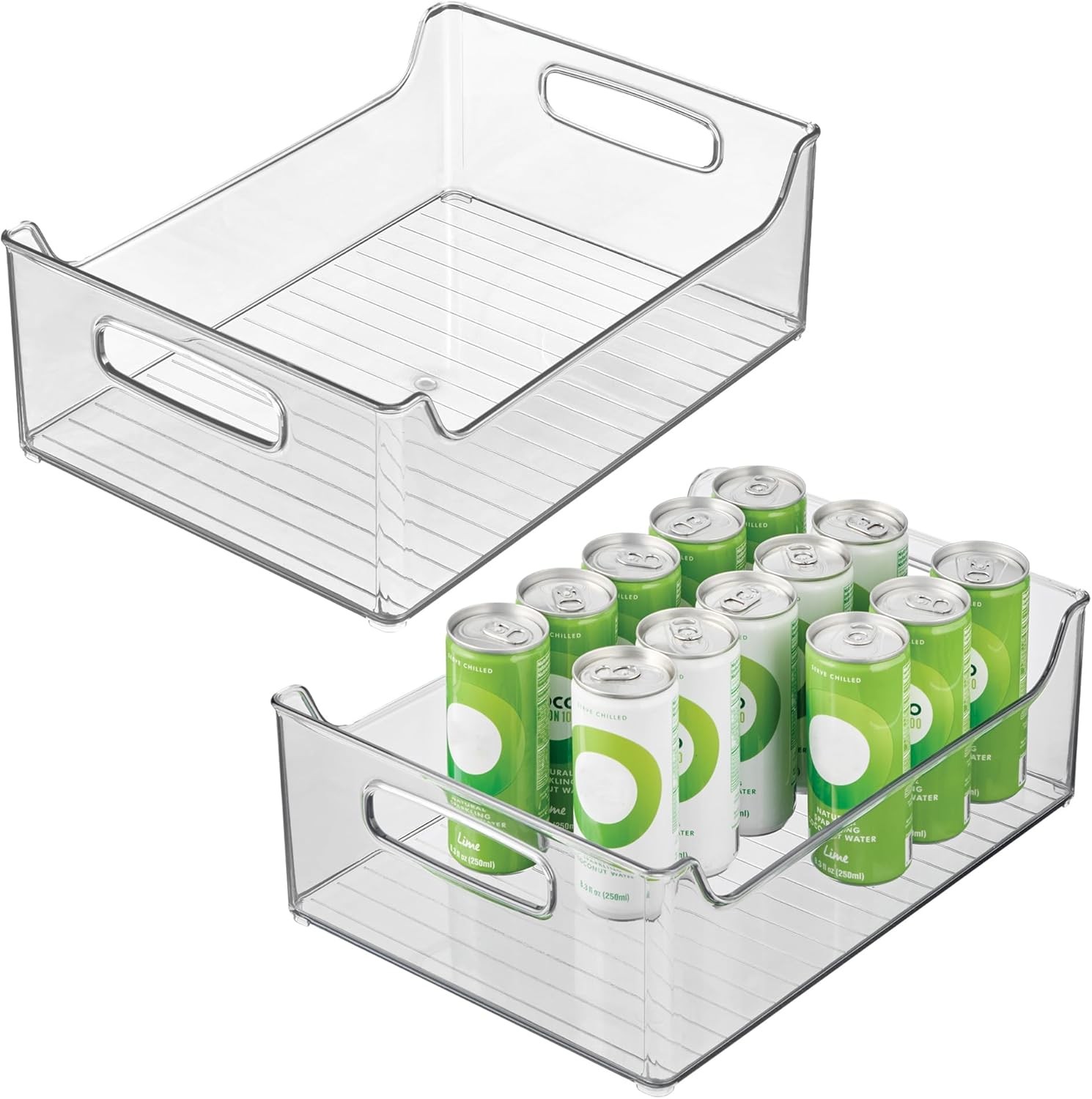 iDesign Stackable Storage Bin W/ Handles Pantry/Fridge Clear Made in USA