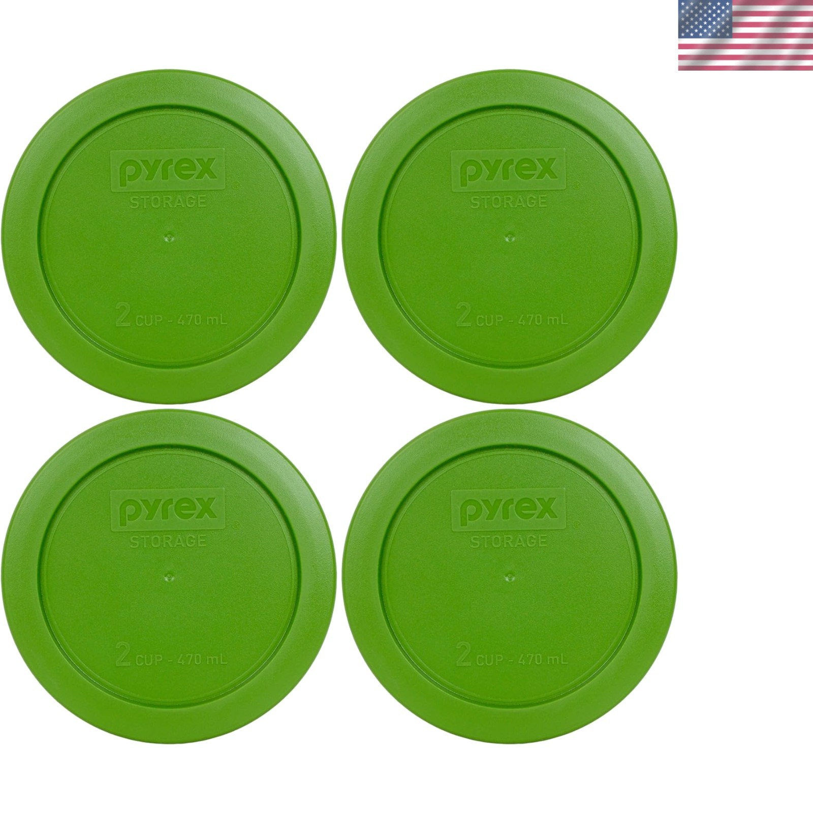 7200-PC 2-Cup Lawn Green BPA-Free Plastic Lids – 4 Pack for Freshness