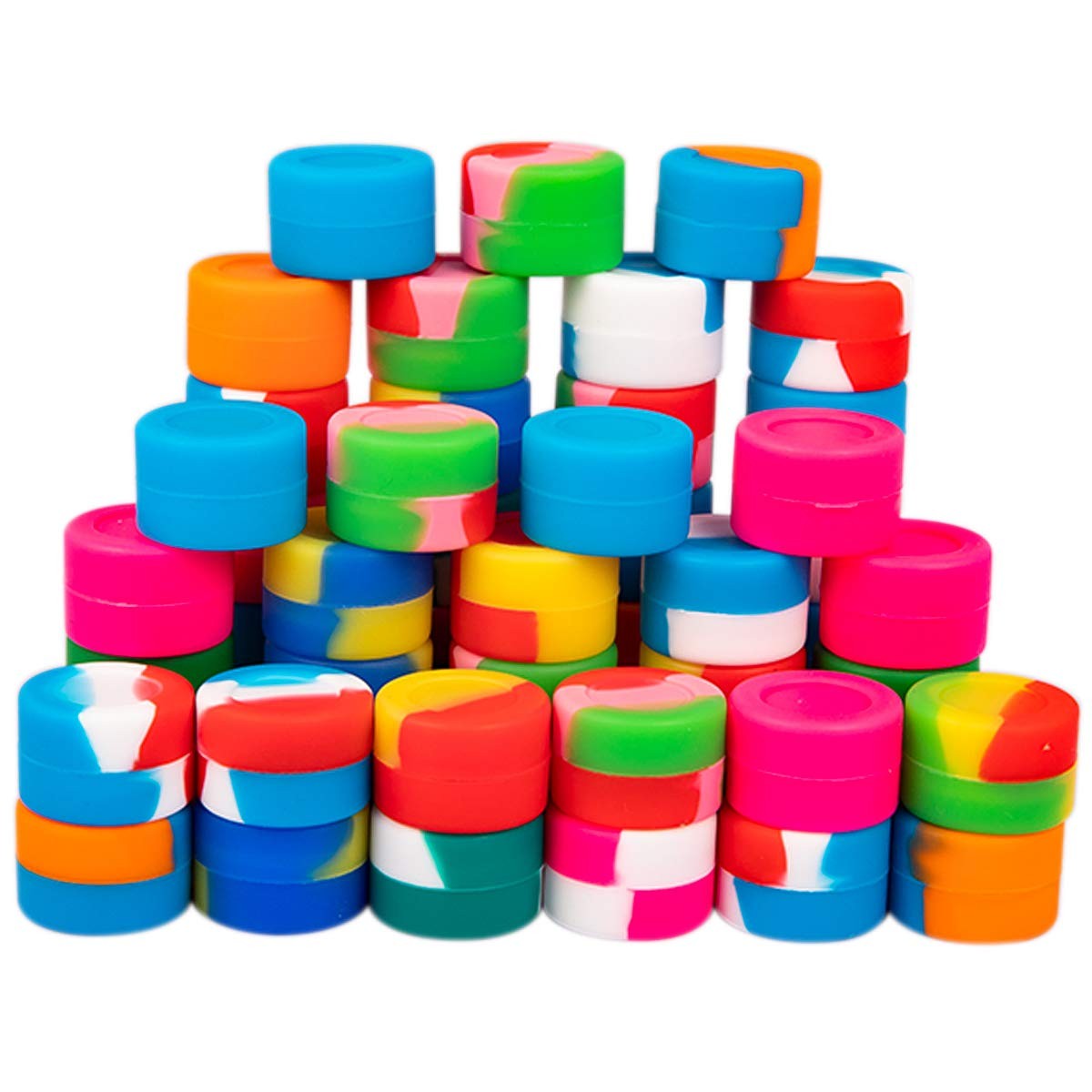 100 PCS 3ml Silicone Containers NonStick Multi Use Storage Jars Color