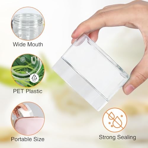 72 Pcs 4 OZ Clear Plastic Jars with Lids – Leak Proof Storage Containers for Sli