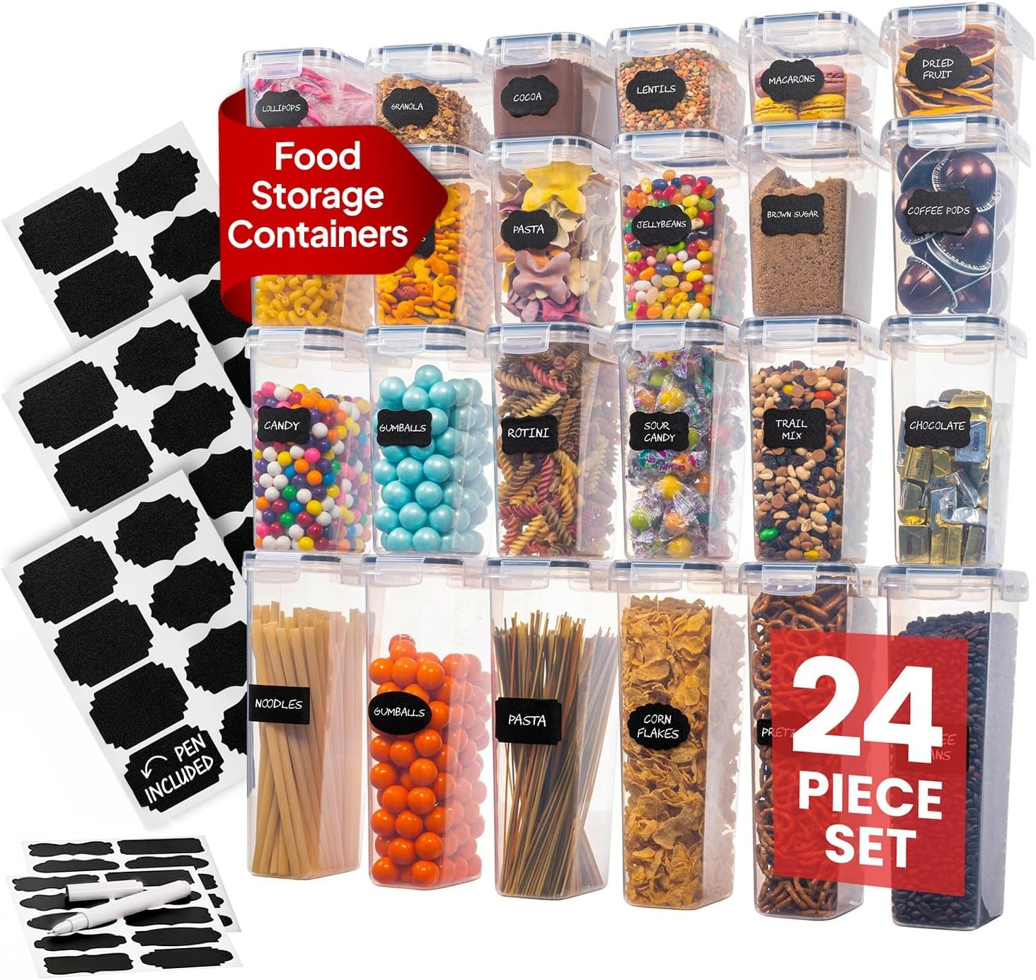 Airtight Food Storage Containers Set – Air Tight Pantry Storage Containers with