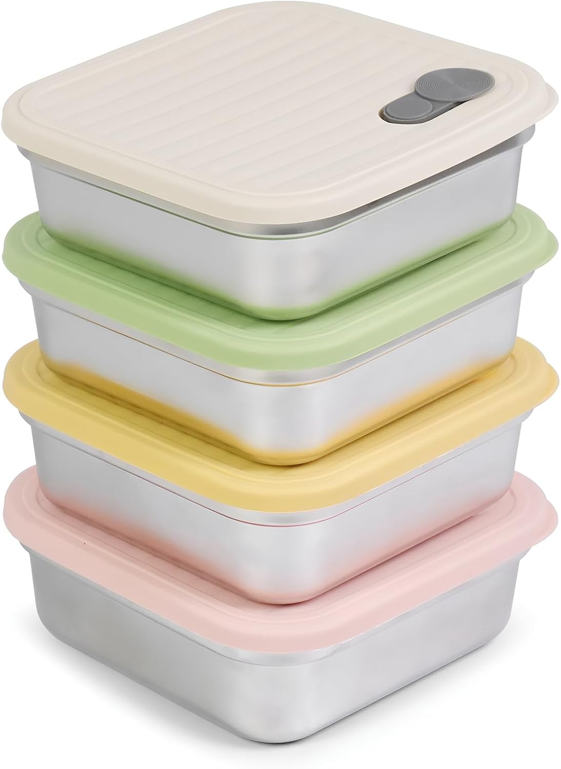 4 Pack Stainless Steel Sandwich Containers, 20oz Reusable Food Storage Container