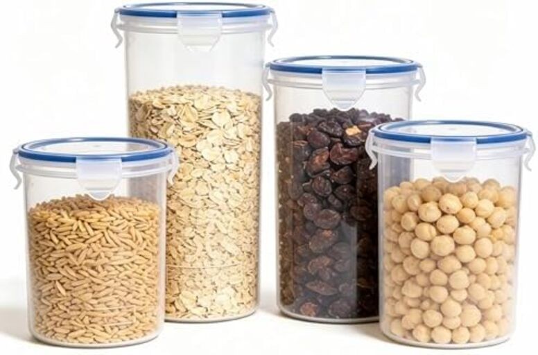 4 Pack Airtight Food Storage Containers BPA-Free Microwave Dishwasher Freezer Sa