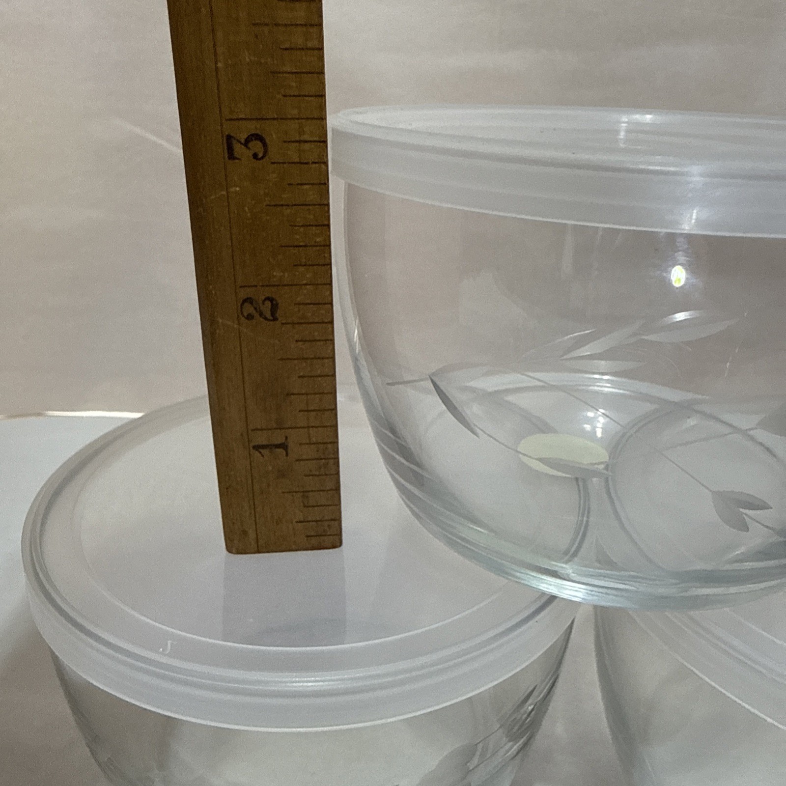 Princess House Heritage Small Bowl with Plastic Lid 177 Set Of 3