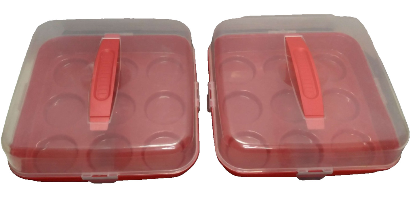 Sure Fresh reusable plastic 9 cupcake container.