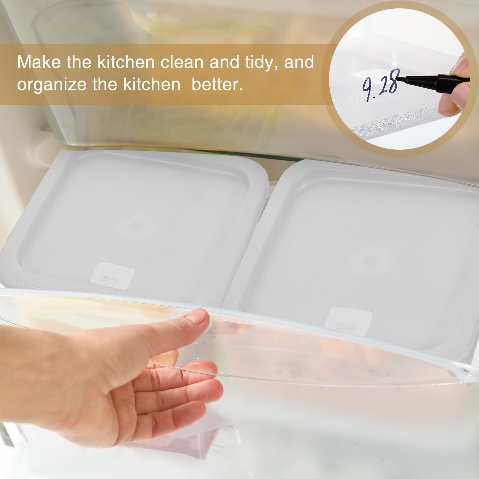 2 Pieces Square Food Storage Containers Polycarbonate Clear food Container wi…