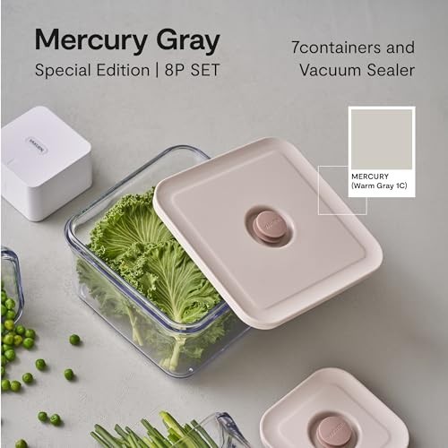 VAKUEN Airtight Food Storage Container Set with Vacuum Sealer, 8 Piece