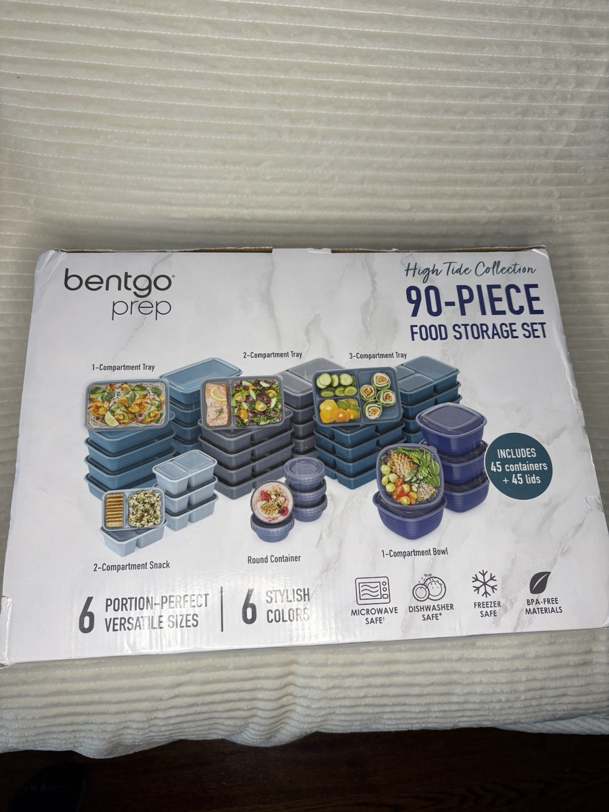 Bentgo High Tide Collection 90-Piece BPA-Free Food Storage Container Set