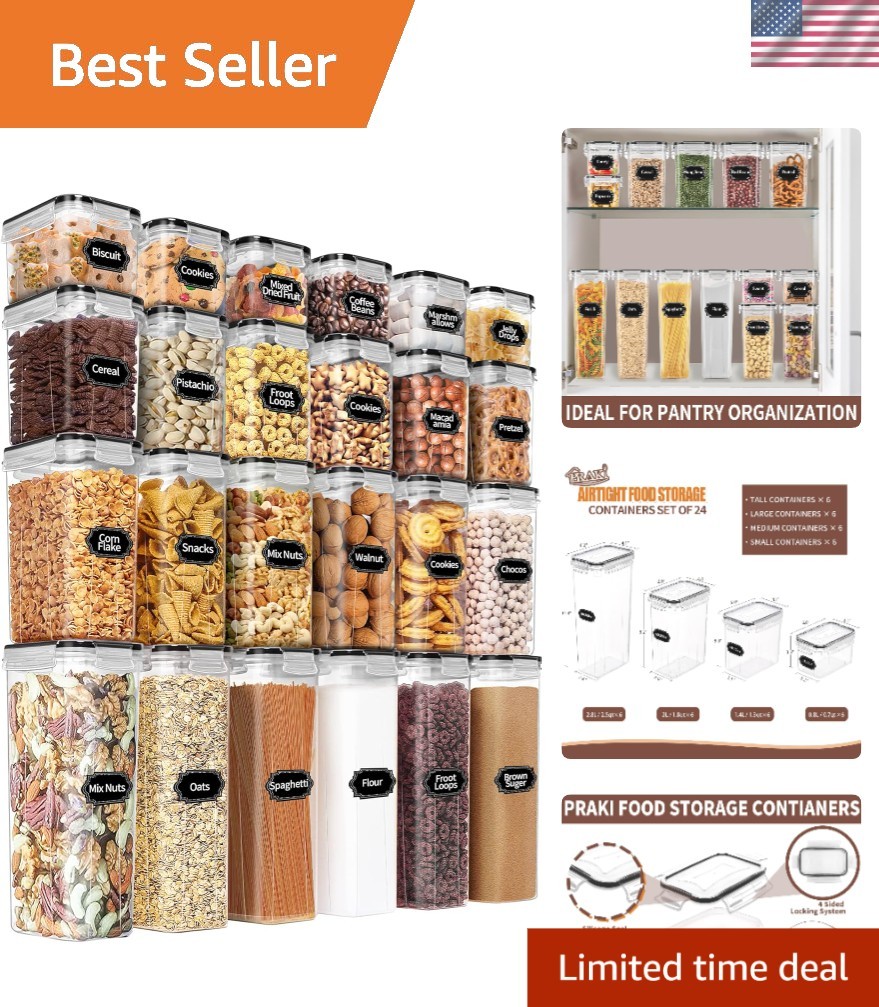 24-Piece Airtight Food Storage Containers Set – BPA Free, Leak-Proof & Organized