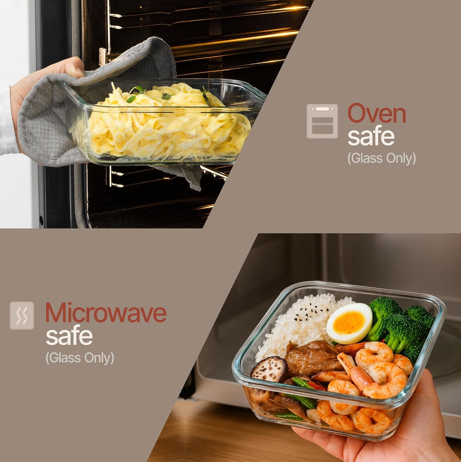 Bakken Borosilicate Glass Food Storage Containers with Lids 16 Pieces, Bpa-Free