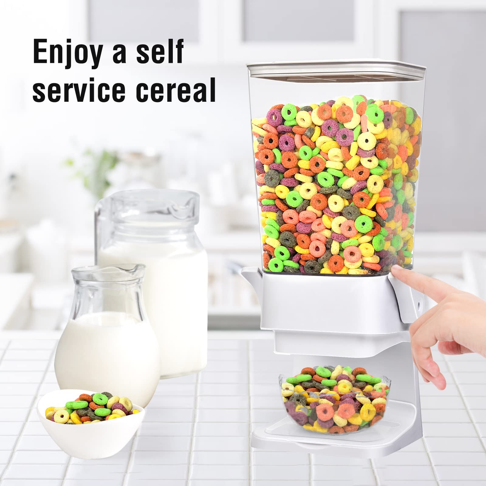 Cereal Dispenser Countertop 2 Pack 5.5 Qt Large Cereal Storage Container Hold…