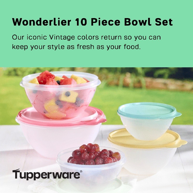 Wonderlier 5 Bowl Set Leakproof Food Storage Containers Nesting BPA Free New