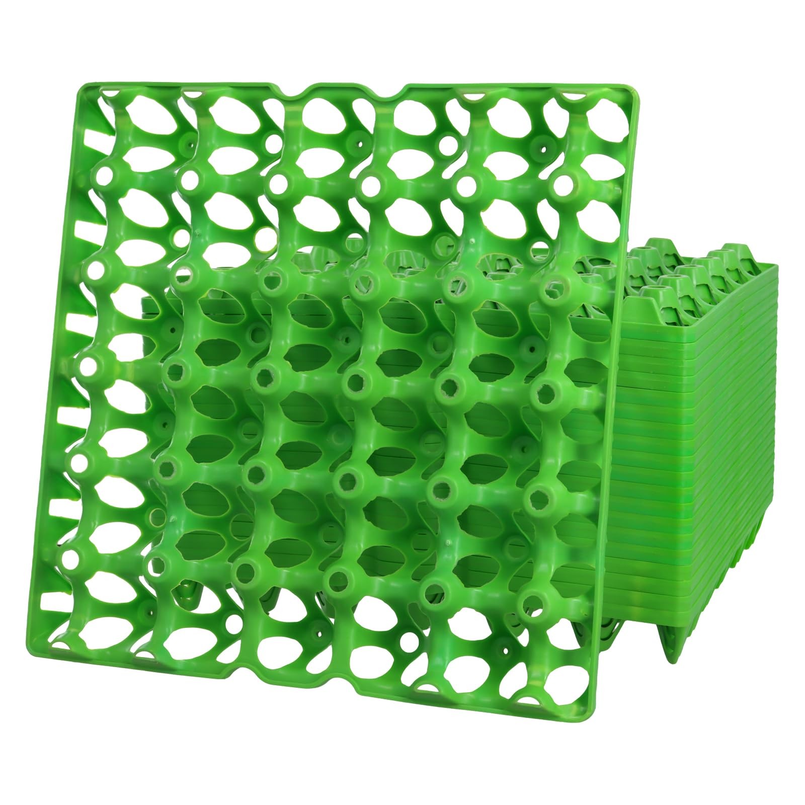 20 PCS Green Plastic Egg Box Stackable Cartons Holds 30 Eggs Farm Storage