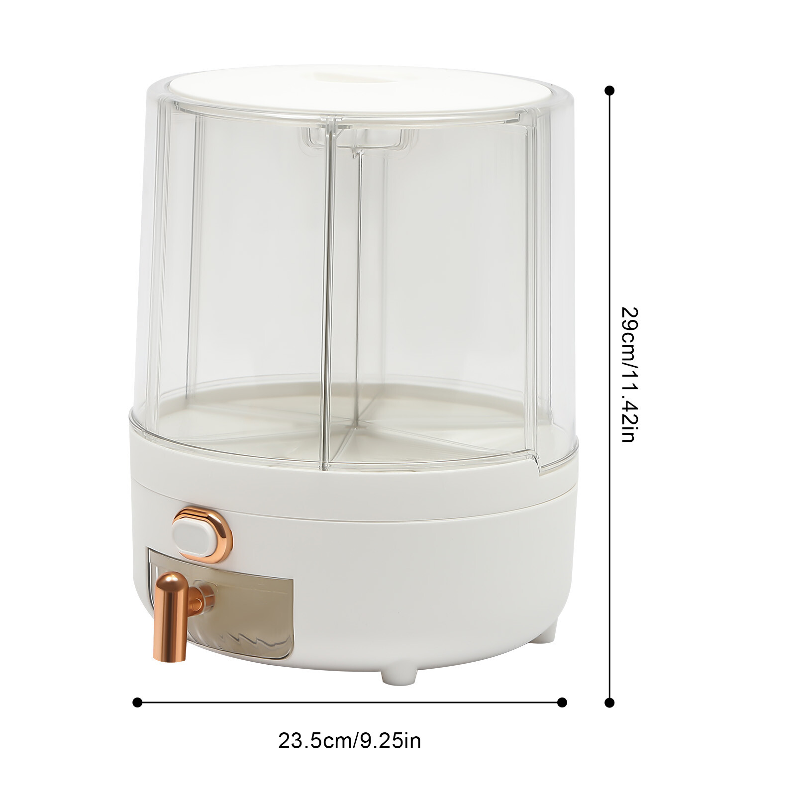 6in1 Rotating Dry Food Bucket Grain Rice Container Cereal Dispenser Storage Box