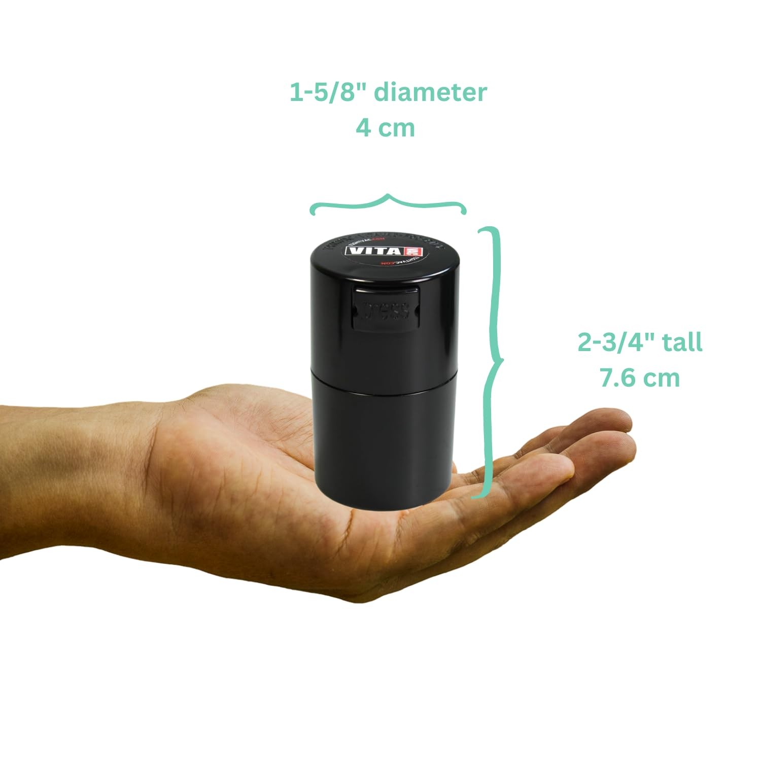 Vitavac – 5g to 20 grams Vacuum Sealed Container – Black