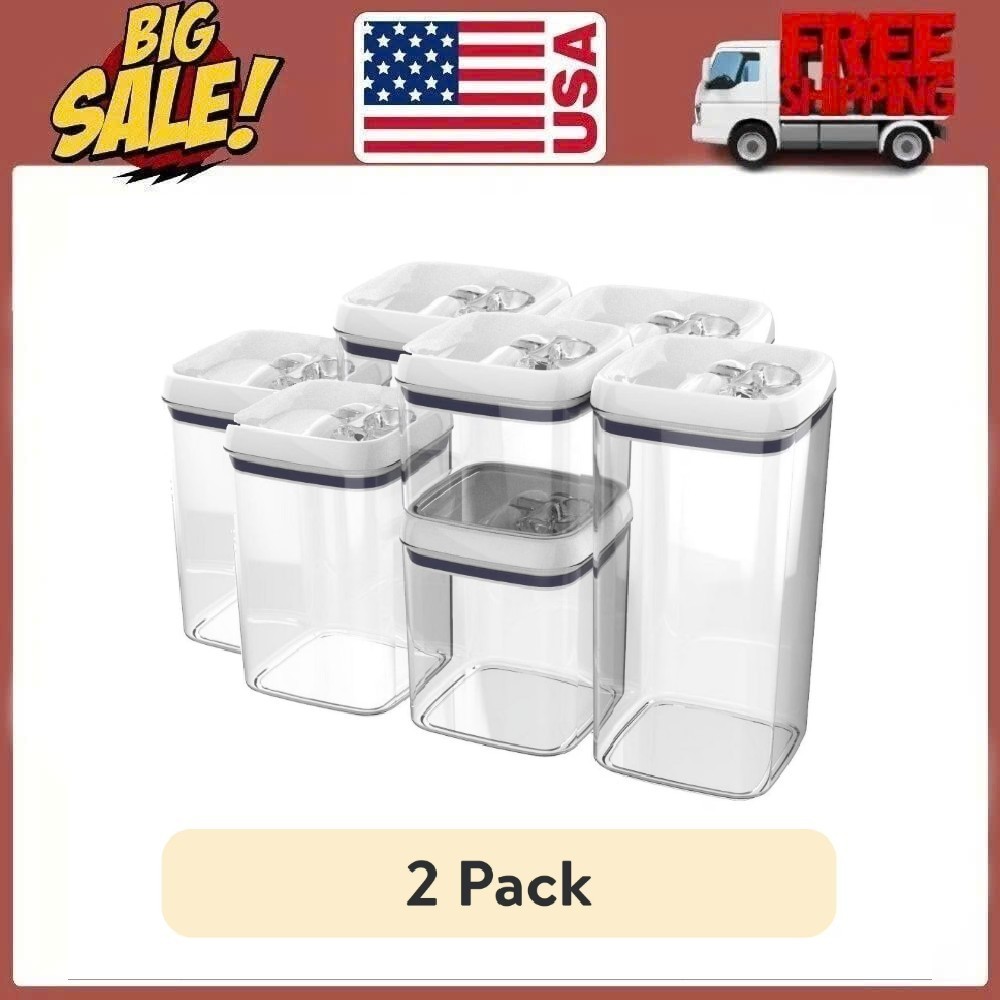2 pack Better Homes & Gardens Canister Pack of 4, Flip-Tite® Square Food Storage