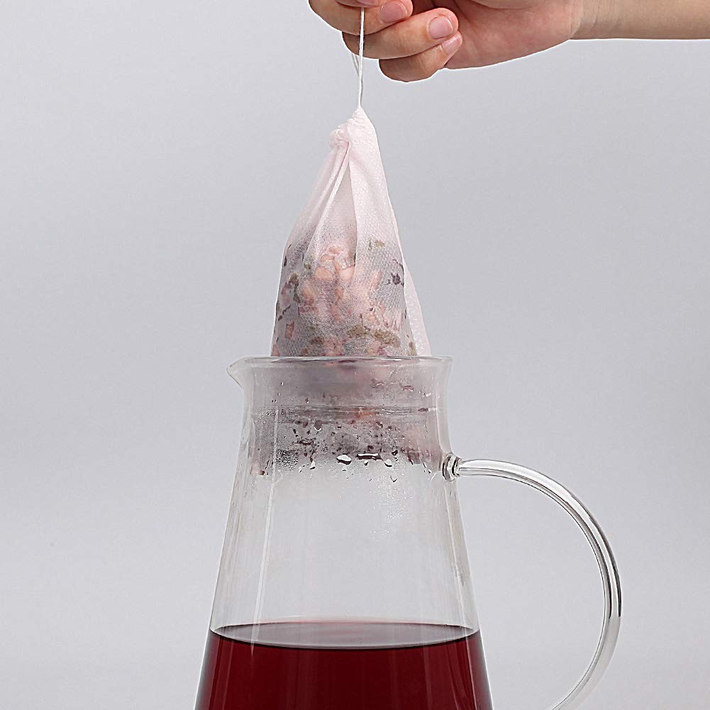 Fenshine 100Pcs Large Tea Bag – 4″ x 6″ 100pcs Non-Woven Fabrics, White