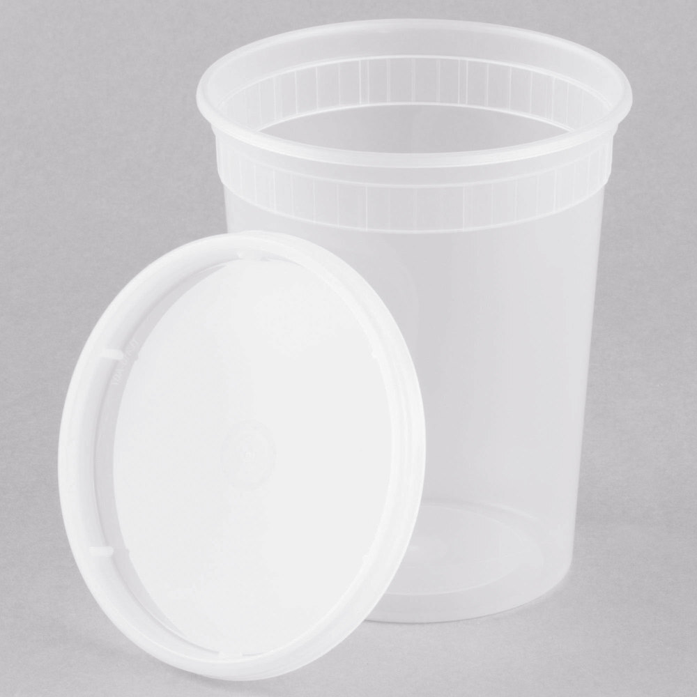 32oz Deli Food Storage Containers with Lid Togo Soup Cup Microwave Safe