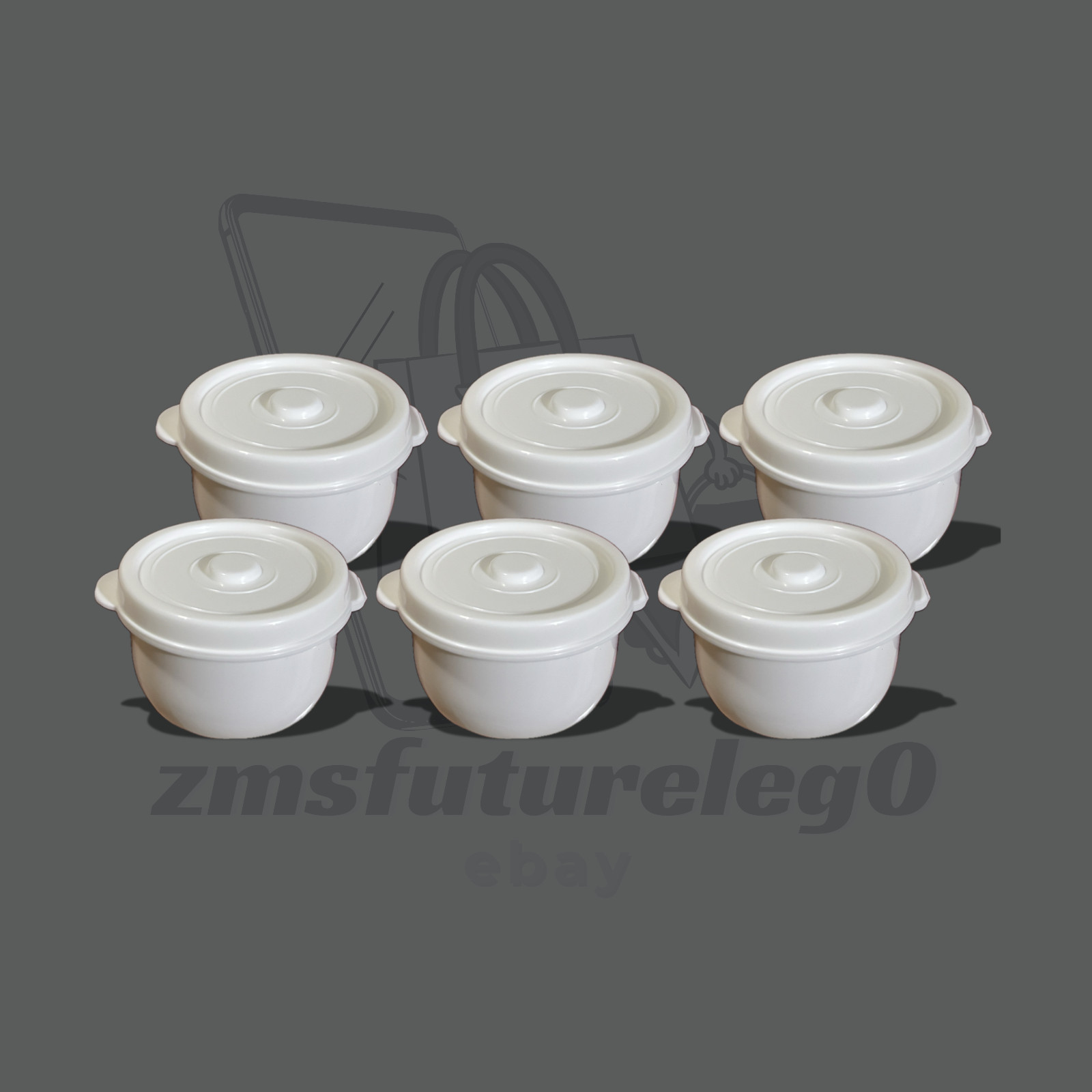 6pcs Mini Sauce Cup w/ Lid White Matte Reusable Condiment Containers Meal Prep