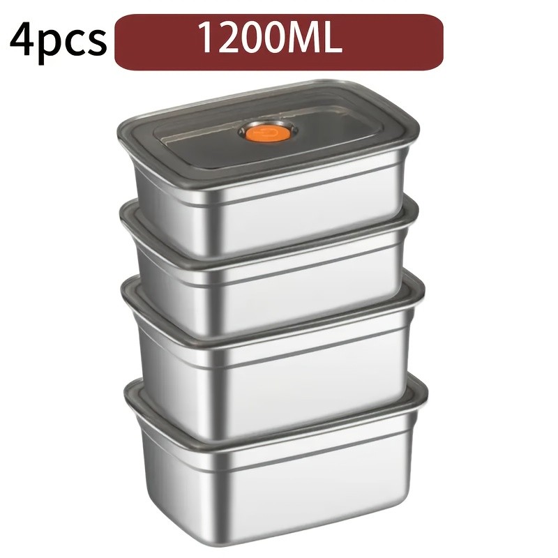 Stackable Stainless Steel Lunch Containers Box with Lids Leak-Proof Food Storage