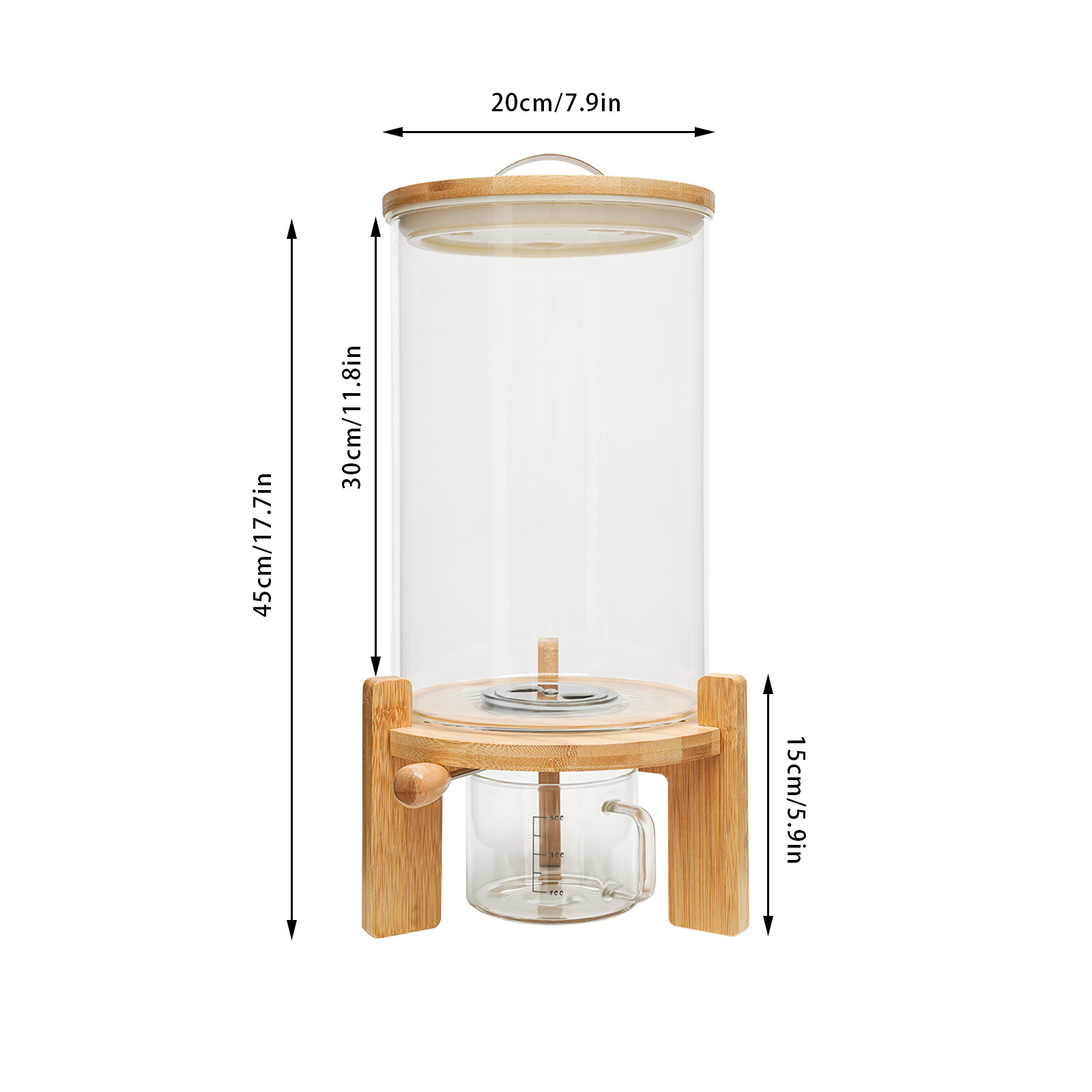 Rice Dispenser Airtight Storage Container Dry Food Storage 7.5L Capacity W/ CUP