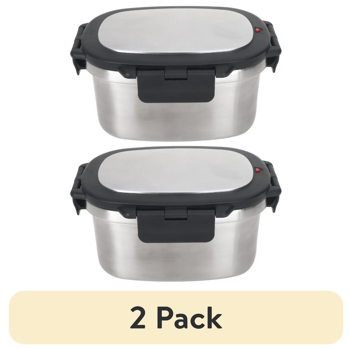 SALE-2 Pack Mainstays 33 oz Stainless Steel Insulated Food Storage Container Box
