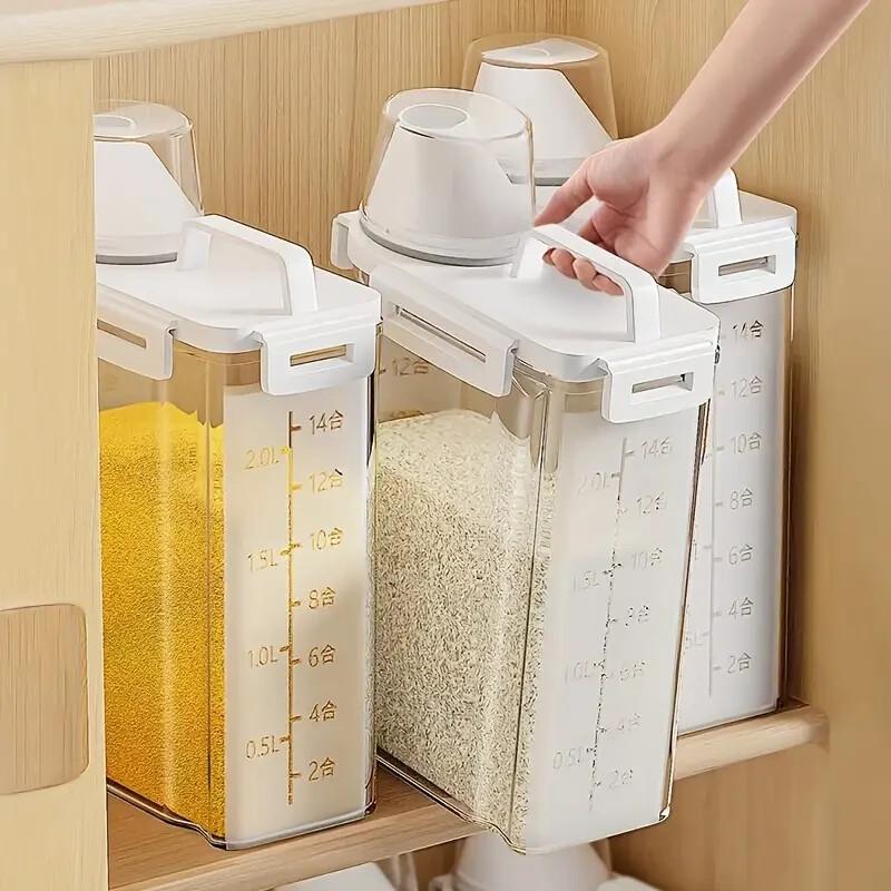 2 Pack- Kitchen Storage Container with lids for all Liquids/powders/grains/more