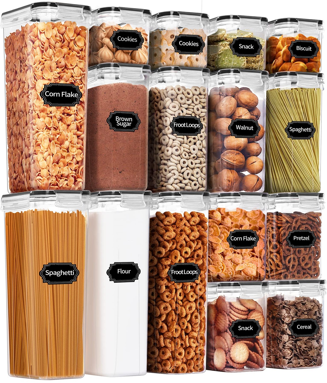 PRAKI 16-Pc Airtight Food Storage Containers Set – BPA-Free Plastic Canisters Ki