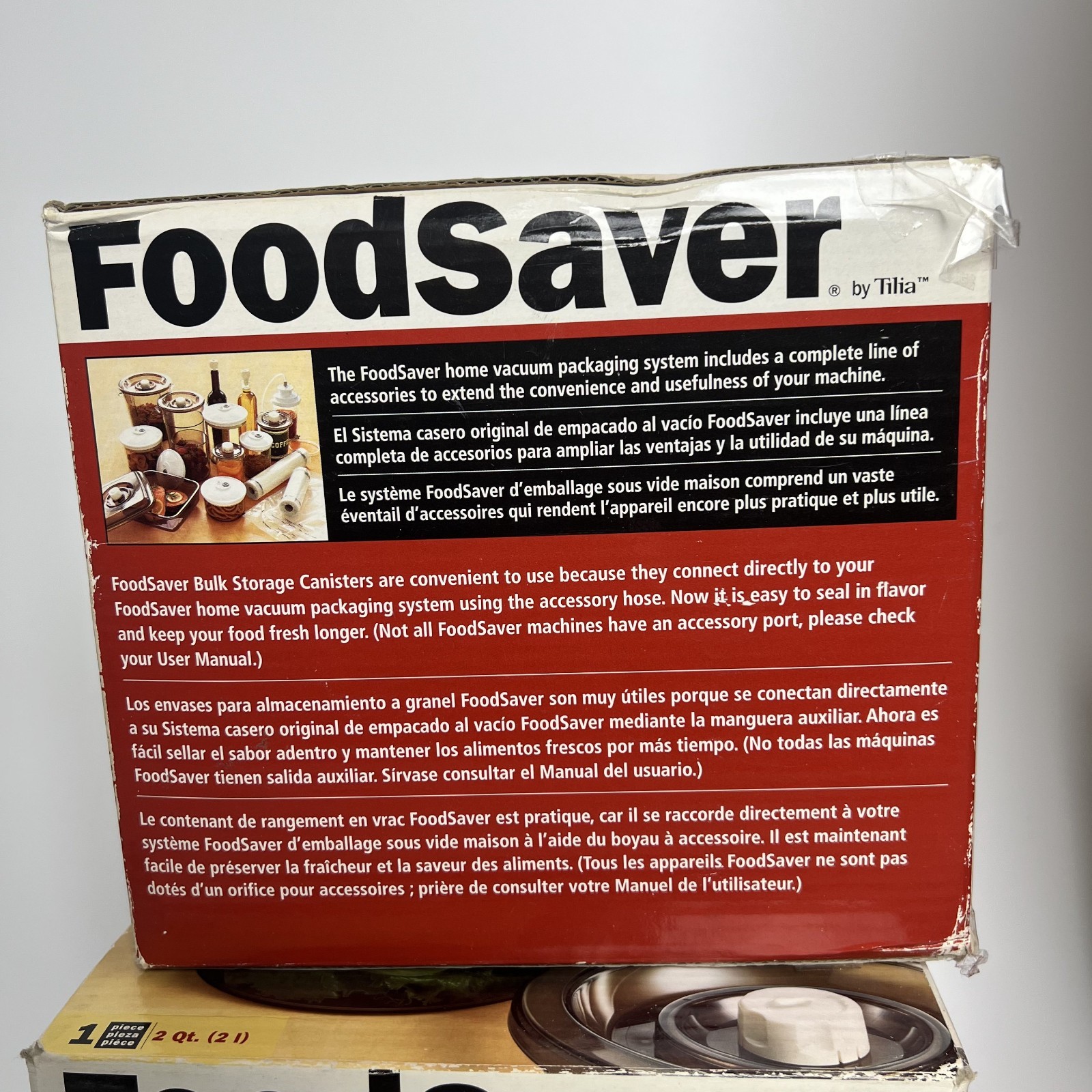 Food Saver by Tilia 2 & 4 qt Bulk Storage Canister Vacuum set New Old Stock