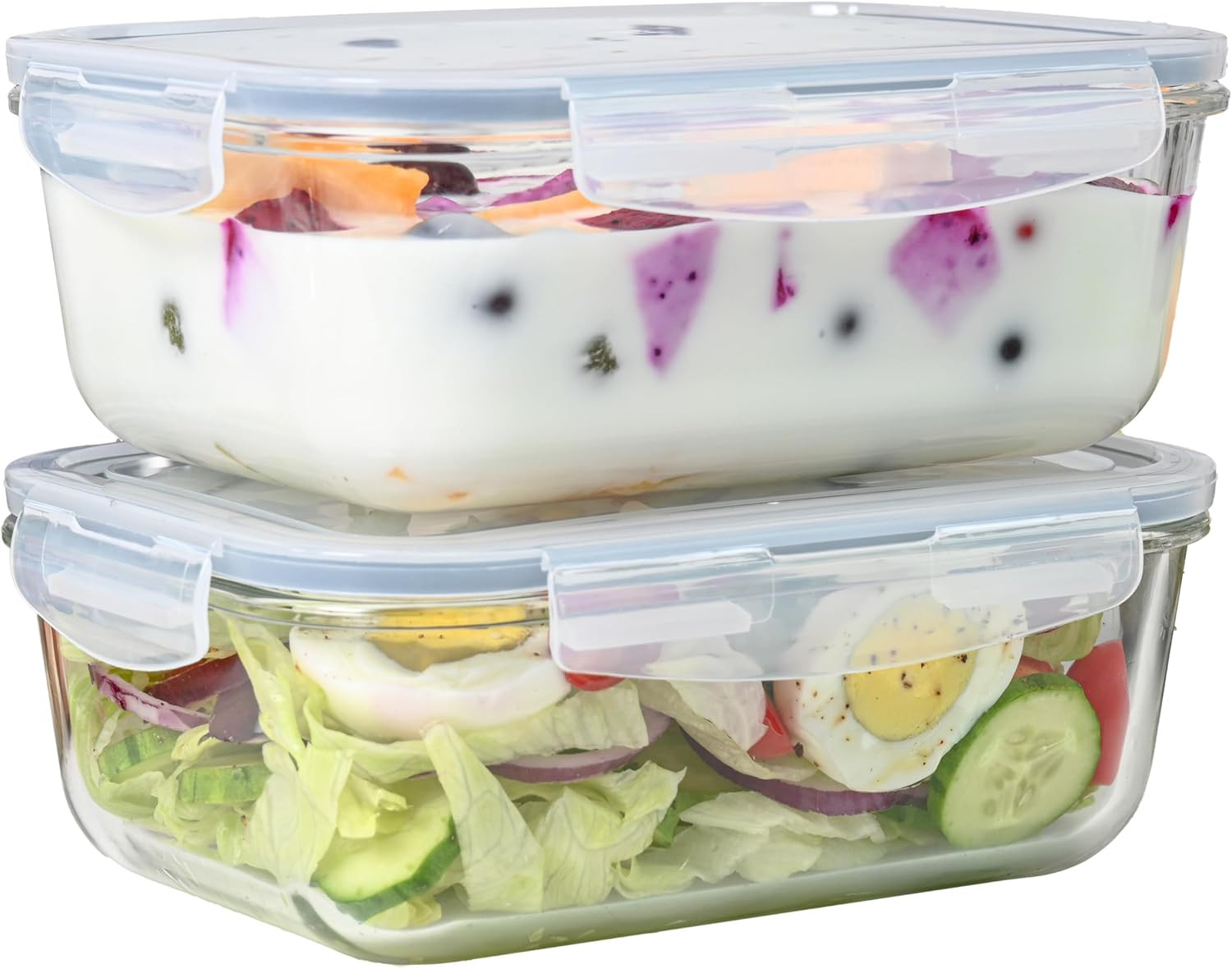 Set 4 envases vidrio 128oz 8 tazas hermeticos tapa almuerzo microondas horno