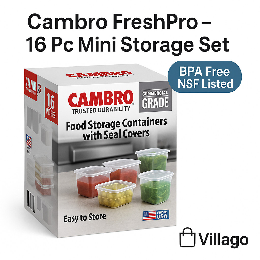 FreshPro 16 Pc Square Food Container Set w Lids Meal Prep Freezer Safe BPA Free
