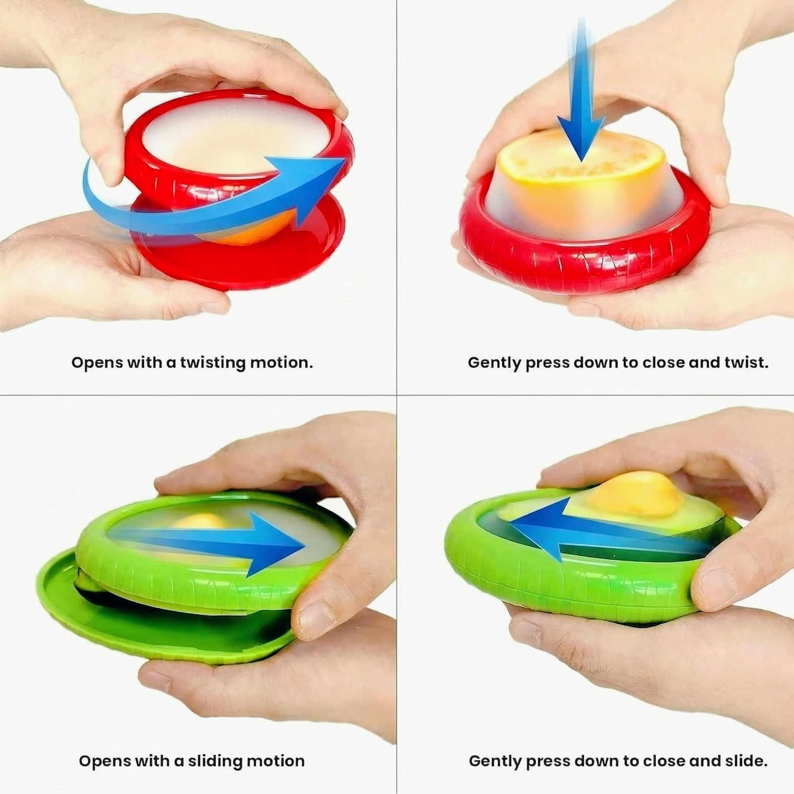 Avocado Saver and Onions Storage – Set of 4 Reusable Storage Containers for F…