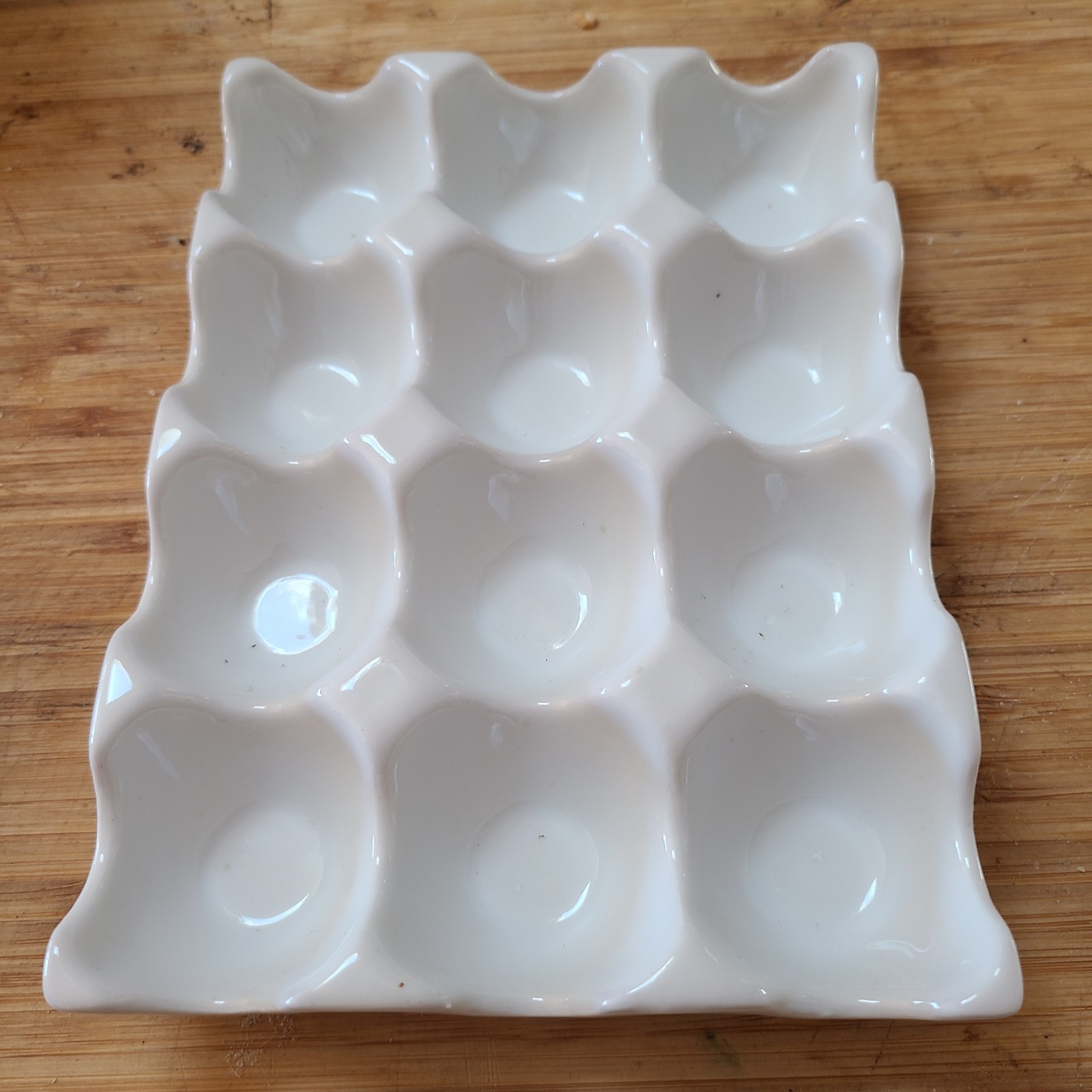 White Ceramic 12 Section Display, Sorting Tray, Hard Boiled Egg Serving Dish
