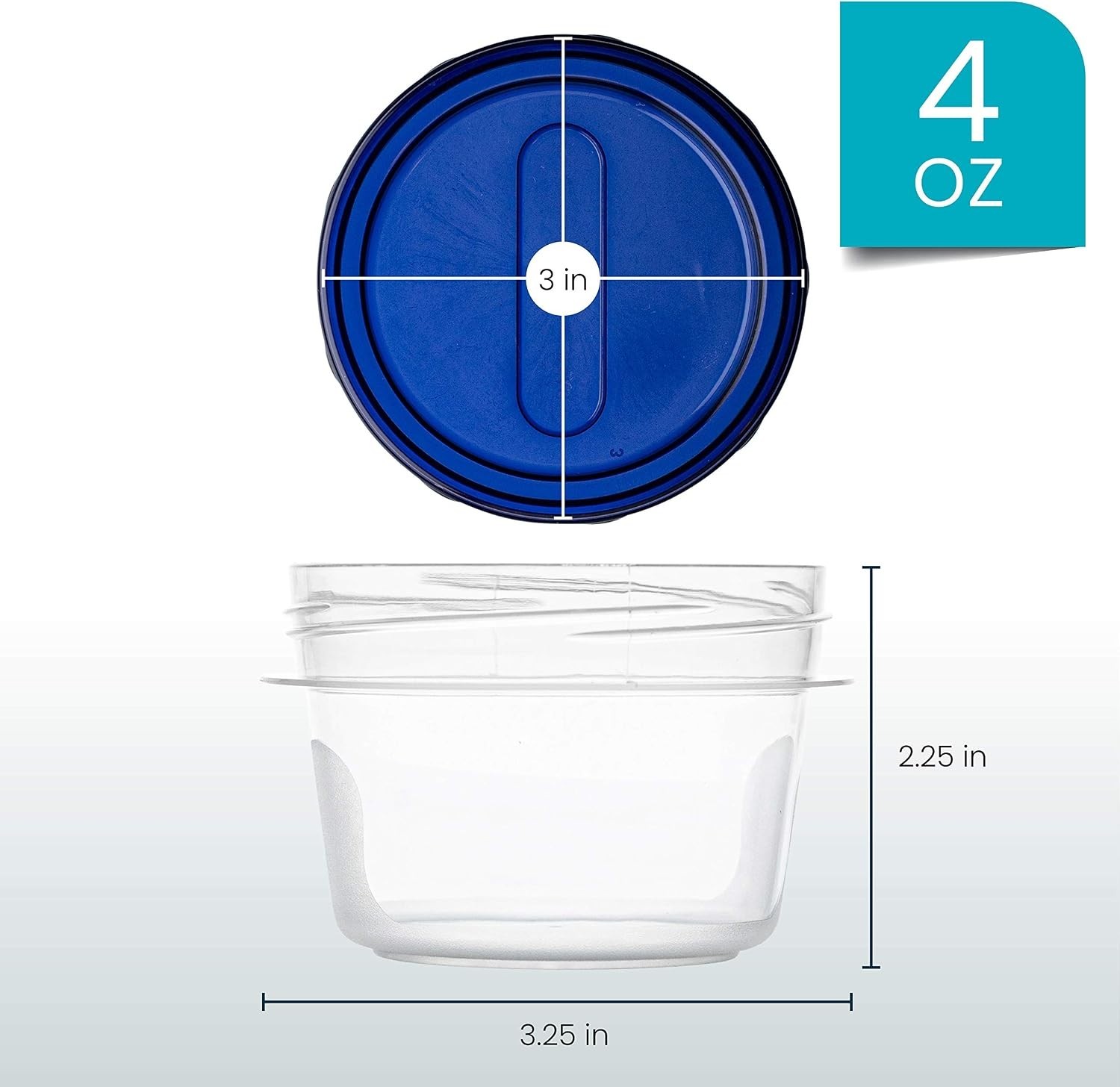 Deli Containers Clear bottom With blue Top Twist on Lids Reusable, Stackable,…